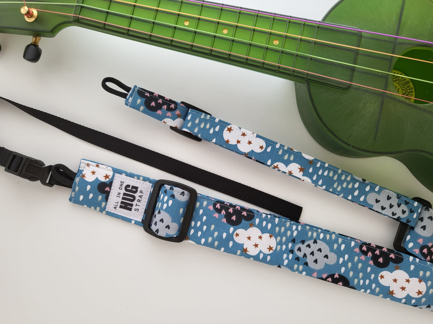 Ukulele Strap ALL in ONE Hug - Rainclouds - Limited Edition Print