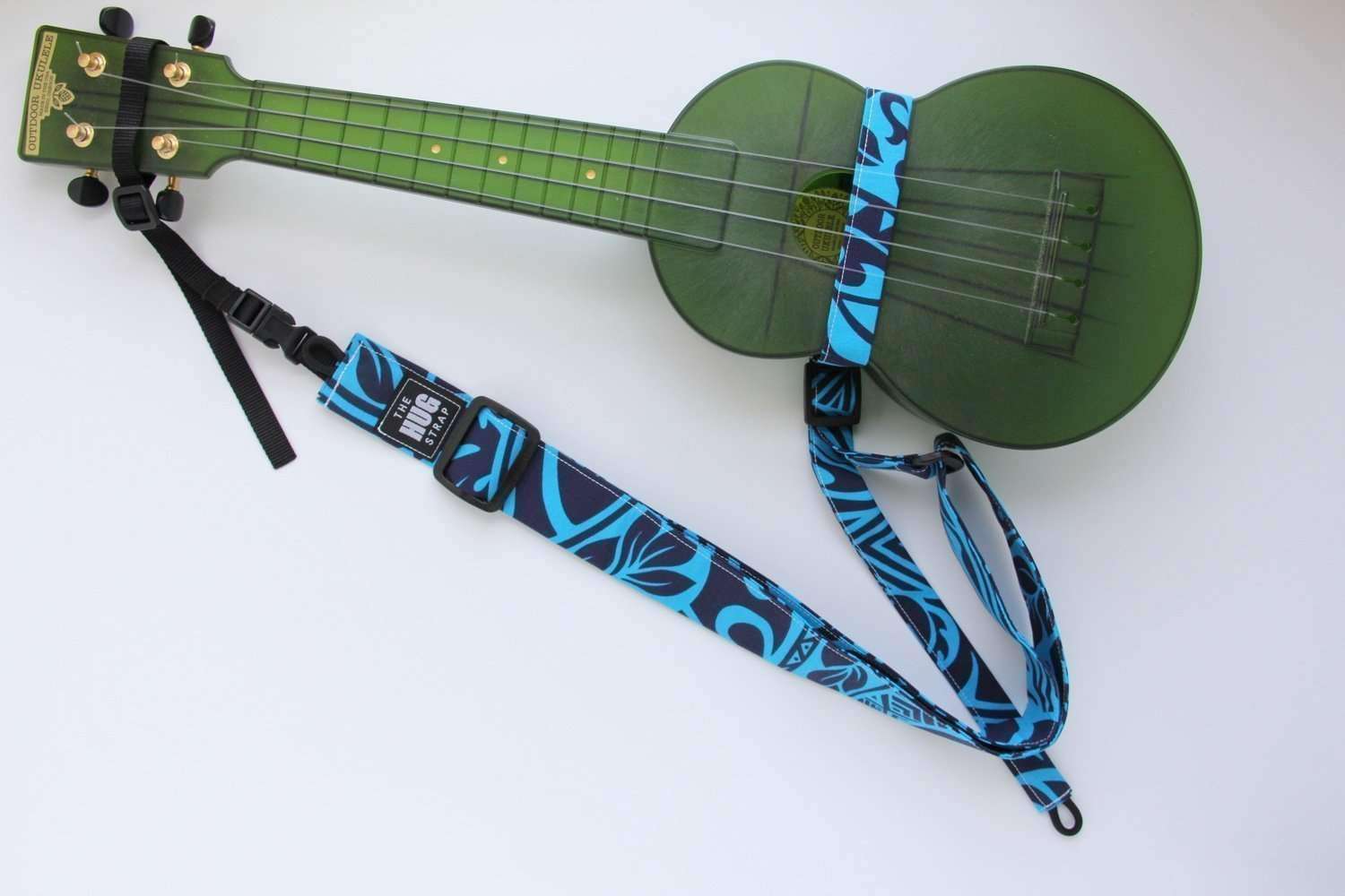Ukulele Strap ALL in ONE Hug - Dogs on Turquoise - The Hug Strap for Ukulele | Handmade Ukulele Strap - The Hug Strap®