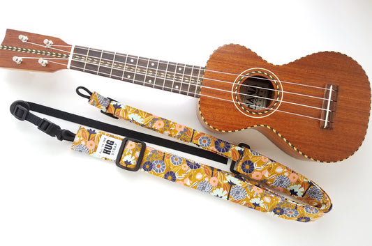 Ukulele Strap ALL in ONE Hug - Diana Floral - The Hug Strap for Ukulele | Handmade Ukulele Strap - The Hug Strap®