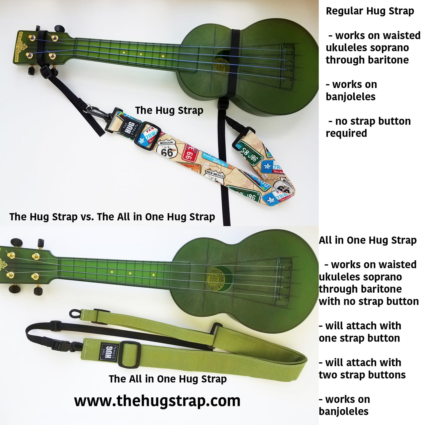 Hug Strap for Ukulele Spring Green - The Hug Strap for Ukulele | Handmade Ukulele Strap - The Hug Strap®